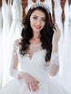 Супер пышное свадебное платье с рукавом Lori. Силуэт Пышное. Цвет Белый / Молочный. Вид 1