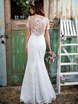 Свадебное платье годе с прозрачной спинкой 8789. Силуэт Рыбка. Цвет Белый / Молочный. Вид 5