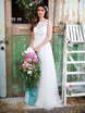Шифоновое платье для свадьбы на море 7851. Силуэт А-силуэт. Цвет Белый / Молочный. Вид 3