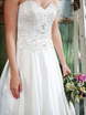 Расшитое атласное платье микадо с корсетом сердце 3794. Силуэт А-силуэт. Цвет Белый / Молочный. Вид 2