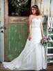 Атласное свадебное платье А-силуэта с драпировкой 6323. Силуэт А-силуэт. Цвет Белый / Молочный. Вид 2