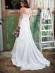 Атласное свадебное платье А-силуэта с драпировкой 6323. Силуэт А-силуэт. Цвет Белый / Молочный. Вид 3