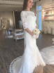 Прямое кружевное свадебное платье с рукавом Natali. Силуэт Прямое. Цвет Белый / Молочный. Вид 2