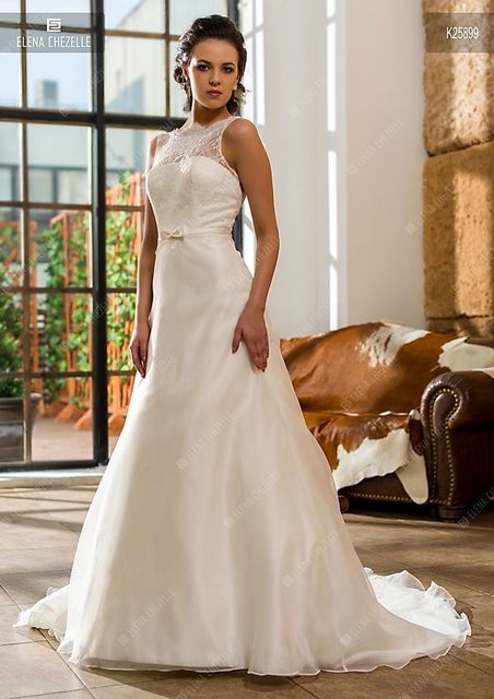 Свадебное платье K25899. Силуэт А-силуэт. Цвет Белый / Молочный. Вид 1