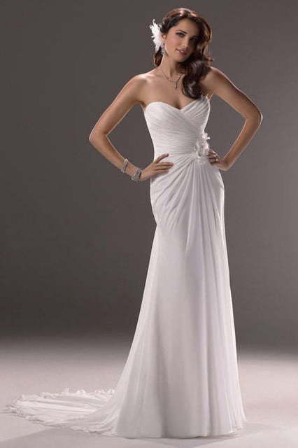 Свадебное платье M050. Силуэт Прямое. Цвет Белый / Молочный. Вид 1