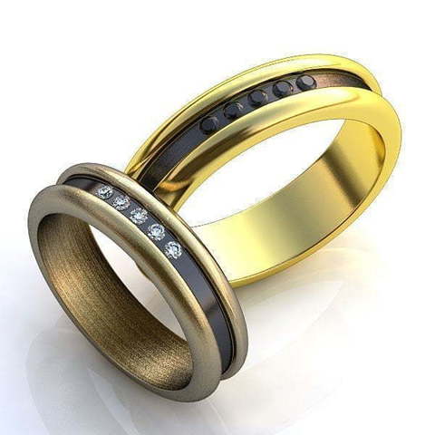 Обручальные кольца Виринея Арт.024 из Комбинированные от Ювелирный салон ROYAL DIAMONDS 1